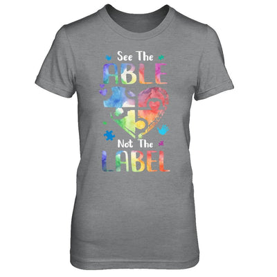 See The Able Not The Label Cute Autism Awareness-T-Shirt & Hoodie-Women's T-Shirt-Sport Grey