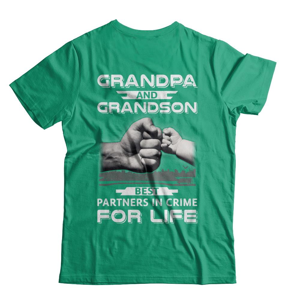 Grandpa And Grandson Best Partners In Crime For Life-T-Shirt & Hoodie-Classic T-Shirt-Kelly Green