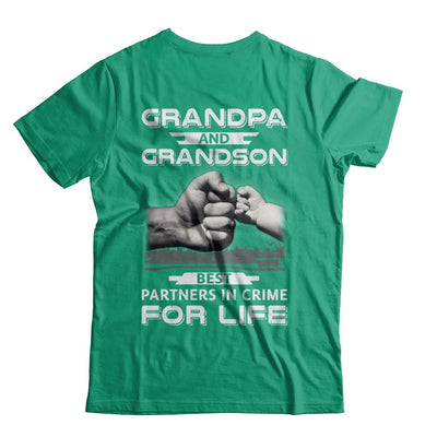 Grandpa And Grandson Best Partners In Crime For Life-T-Shirt & Hoodie-Classic T-Shirt-Kelly Green
