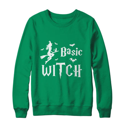 Basic Witch Halloween-T-Shirt & Sweatshirt-Crewneck Sweatshirt-Irish Green