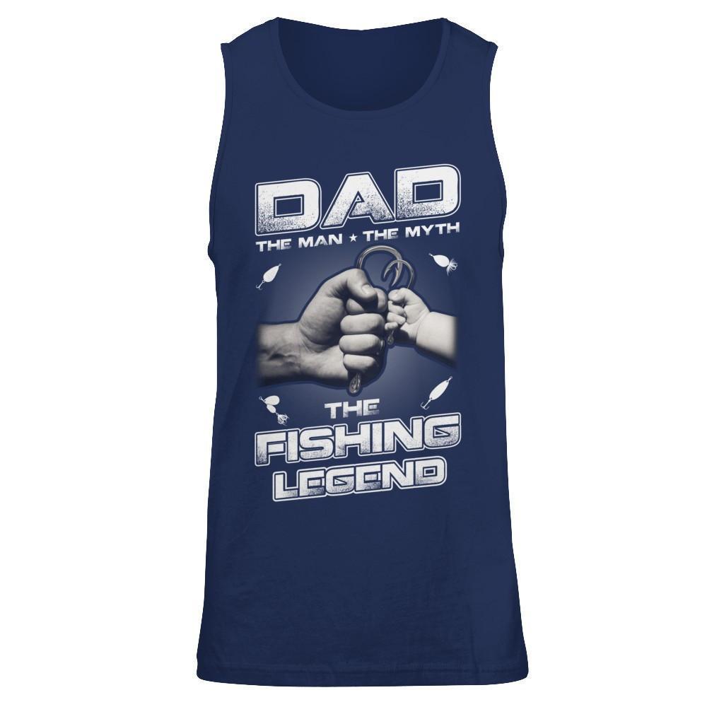 Dad The Man The Myth The Fishing Legend-T-Shirt & Hoodie-Unisex Tank-Navy