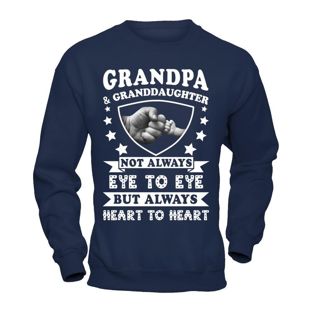 Grandpa And Granddaughter Not Always Eye To Eye-T-Shirt & Hoodie-Crewneck Sweatshirt-Navy