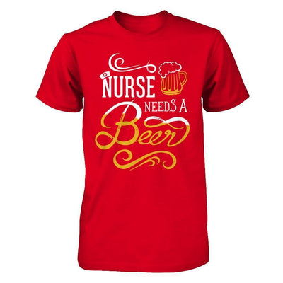 Nurse Needs A Beer-T-Shirt & Hoodie-Premium T-Shirt-Red