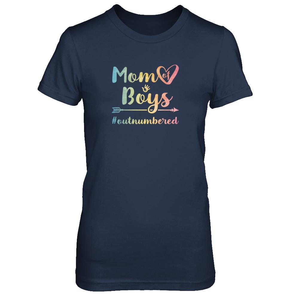 Mom Of Boys Outnumbered-T-Shirt & Tank Top-Women's T-Shirt-Navy