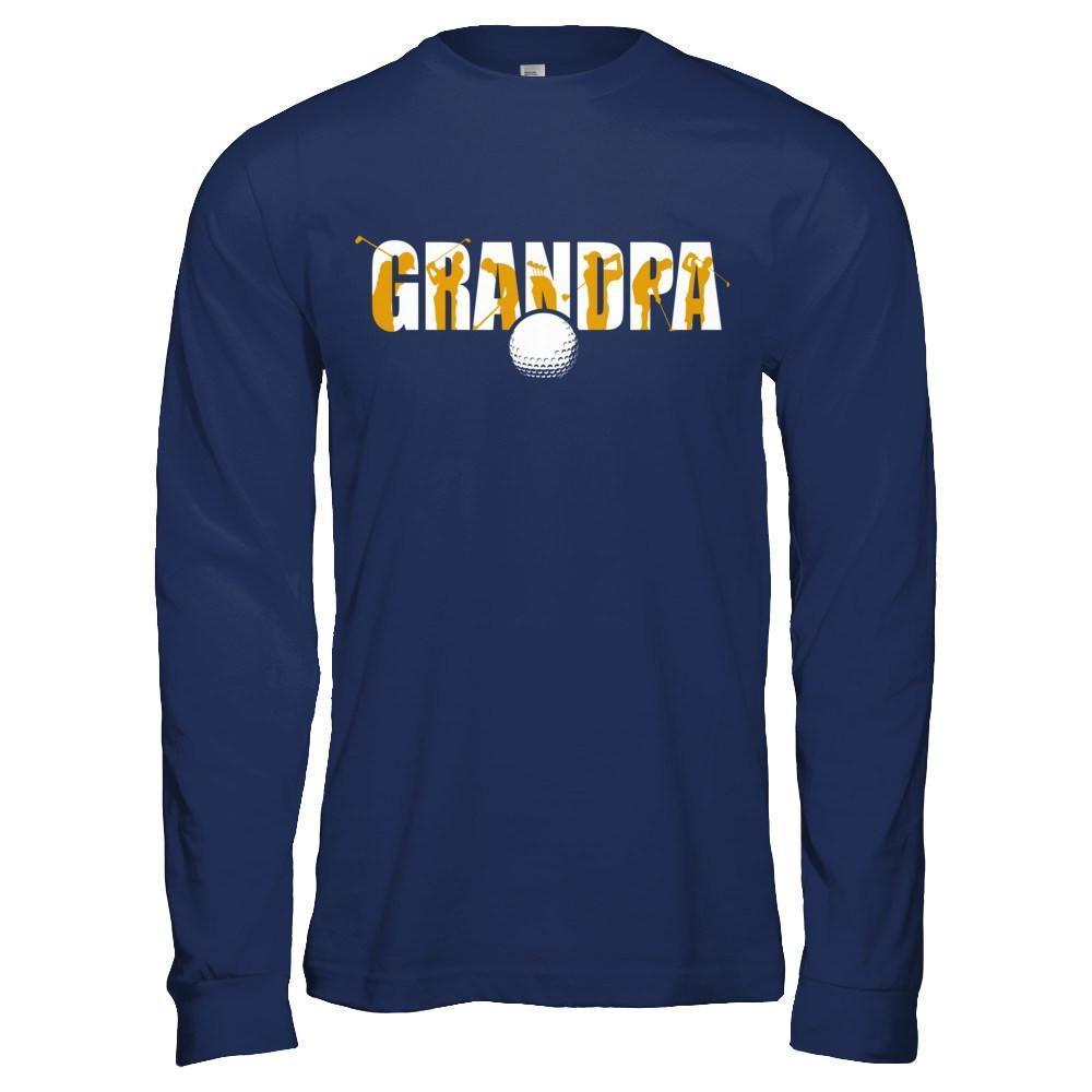 Golf Grandpa Father's Day-T-Shirt & Hoodie-Long Sleeve T-Shirt-Navy