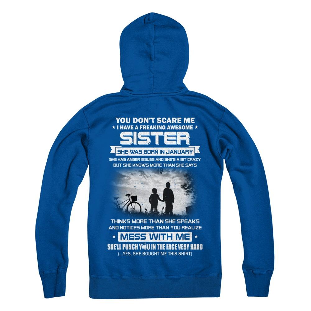 Freaking Awesome Sister She Was Born In January Brother-T-Shirt & Hoodie-Pullover Hoodie-Deep Royal