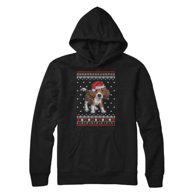 Beagle Christmas Ugly Sweater Lights Dog Xmas Gift-T-Shirt & Sweatshirt-Pullover Hoodie-Black