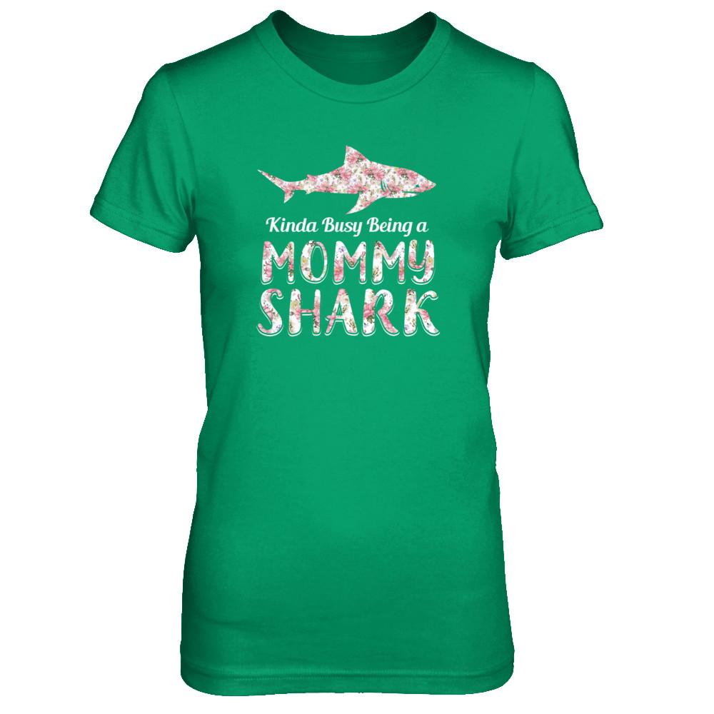 Mommy Shark Kinda Busy Being A Mommyshark-T-Shirt & Tank Top-Women's T-Shirt-Irish Green
