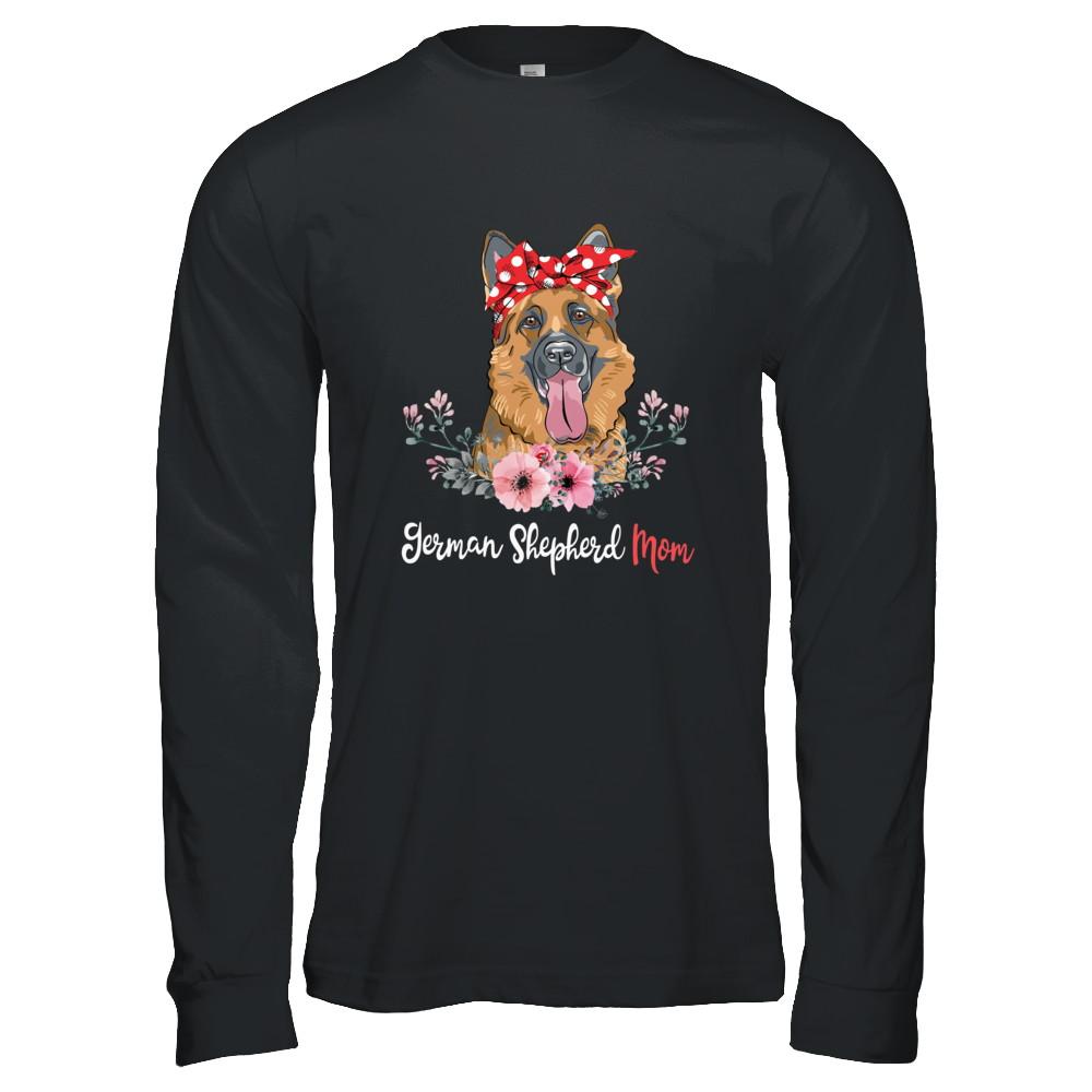 German Shepherd Mom Gift For Women Dog Lover-T-Shirt & Hoodie-Long Sleeve T-Shirt-Black