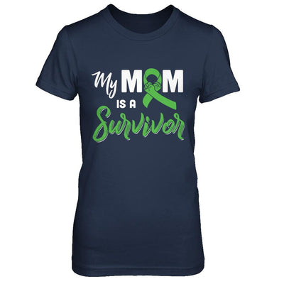 My Mom Is A Survivor Lymphoma Son Daughter-T-Shirt & Hoodie-Women's T-Shirt-Navy