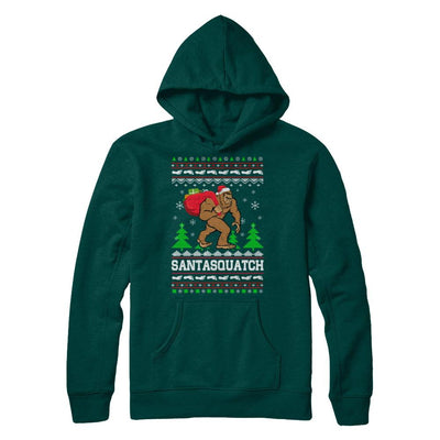 Funny Santasquatch Bigfoot Ugly Christmas Sweater Gift-T-Shirt & Sweatshirt-Pullover Hoodie-Deep Forest