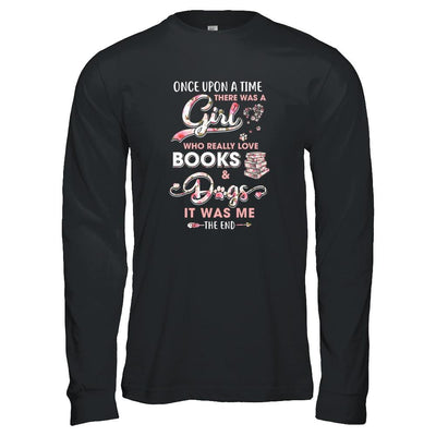 There Was A Girl Who Really Loved Books And Dogs-T-Shirt & Tank Top-Long Sleeve T-Shirt-Black