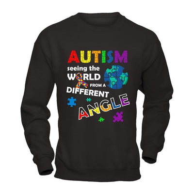 Autism Seeing The World Differently Angel-T-Shirt & Hoodie-Crewneck Sweatshirt-Black