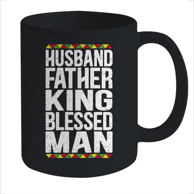 Husband Father King Blessed Man Black Pride Dad Gift Mug-Coffee Mug-Mug-Black