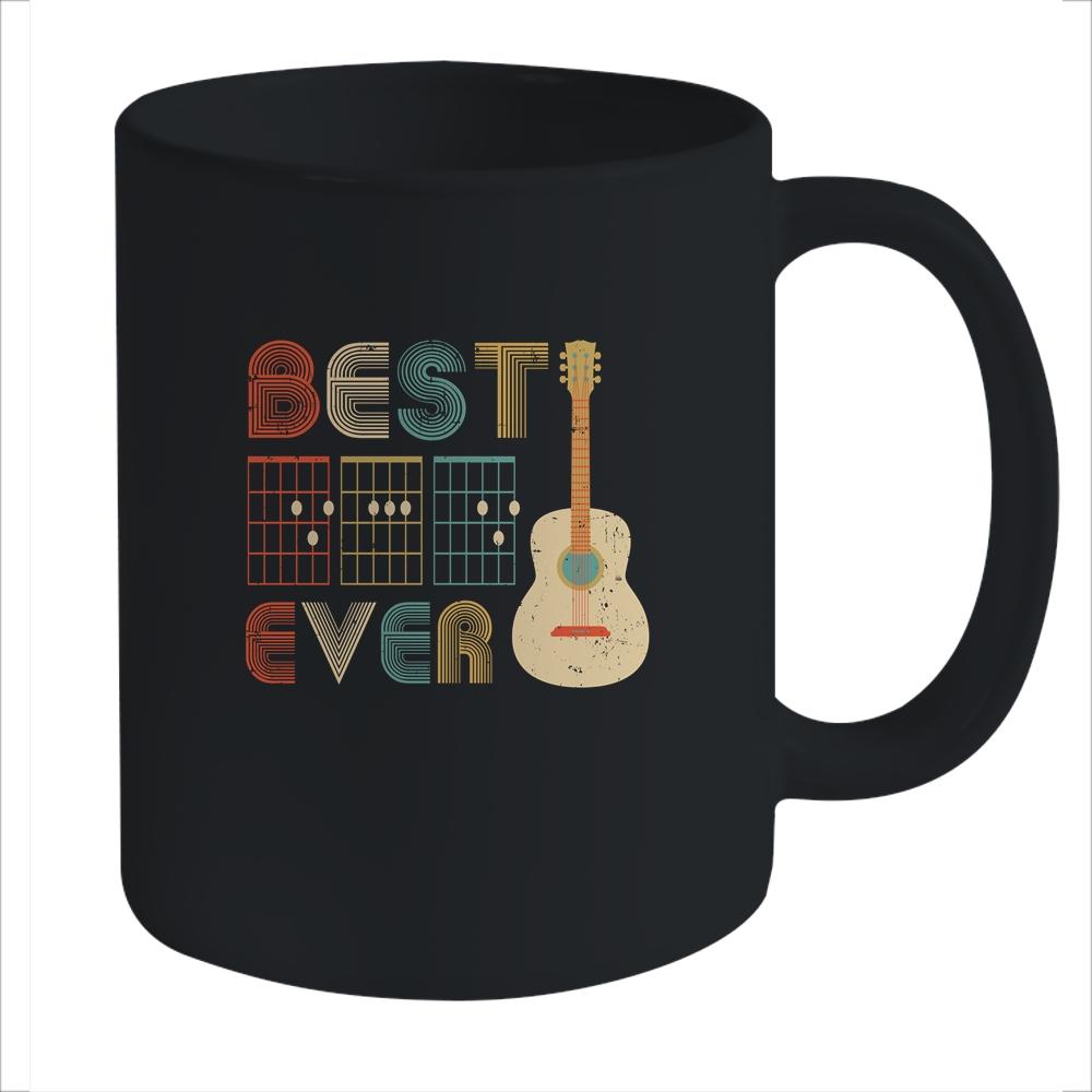 Vintage Best Dad Ever Guitar Chords Fathers Day Gifts Mug-Coffee Mug-Mug-Black