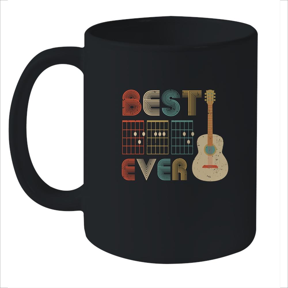 Vintage Best Dad Ever Guitar Chords Fathers Day Gifts Mug-Coffee Mug-Mug-Black