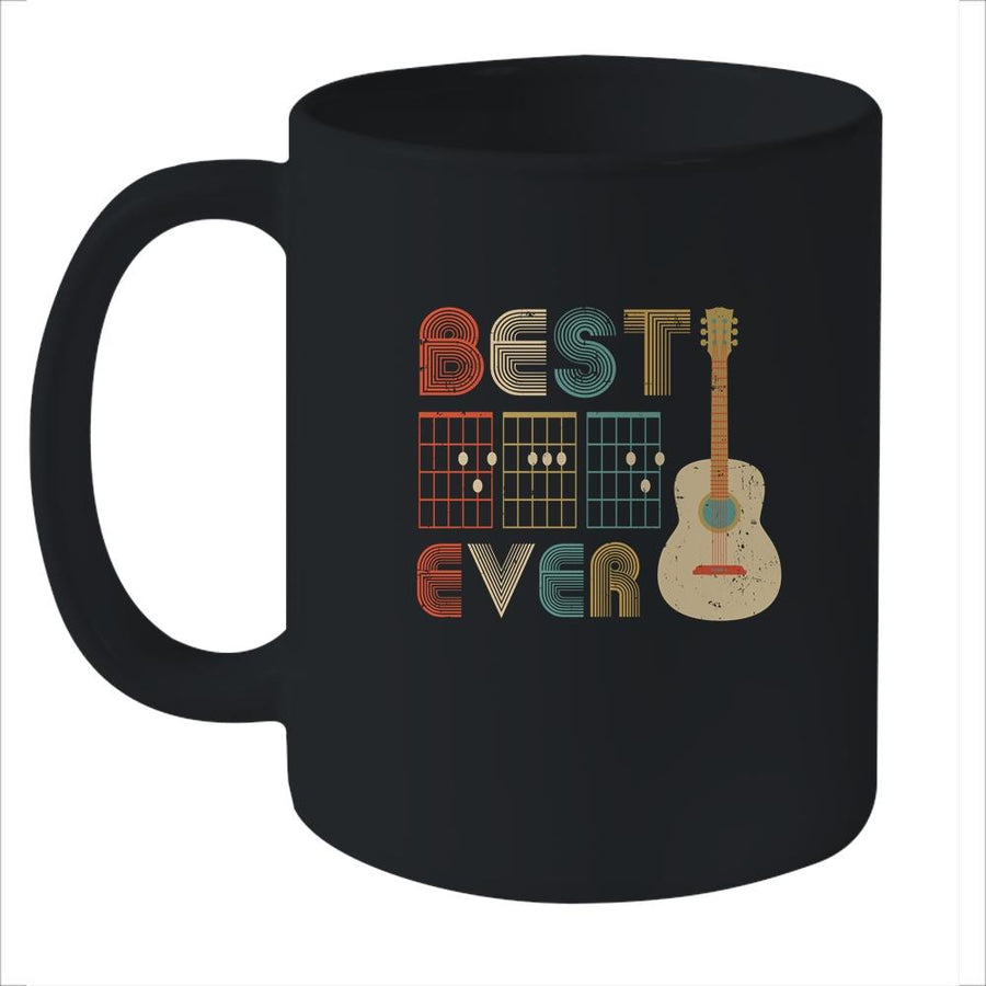 Vintage Best Dad Ever Guitar Chords Fathers Day Gifts Mug-Coffee Mug-Mug-Black