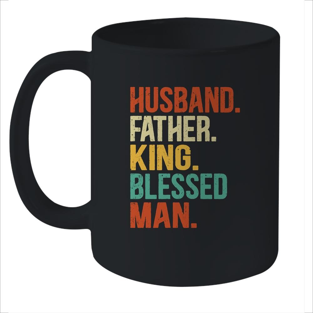 Husband Father King Blessed Man Pride Black Dad Gift Mug-Coffee Mug-Mug-Black