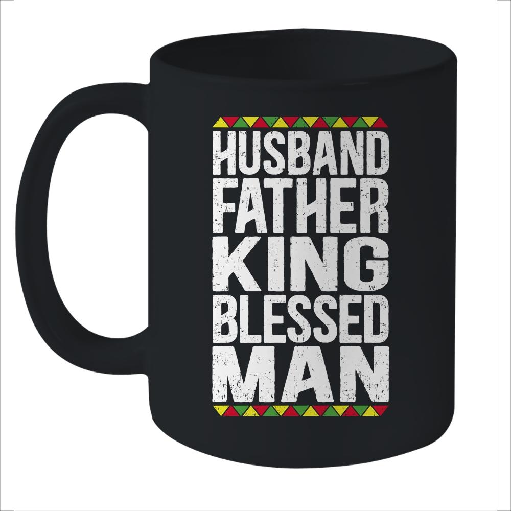 Husband Father King Blessed Man Black Pride Dad Gift Mug
