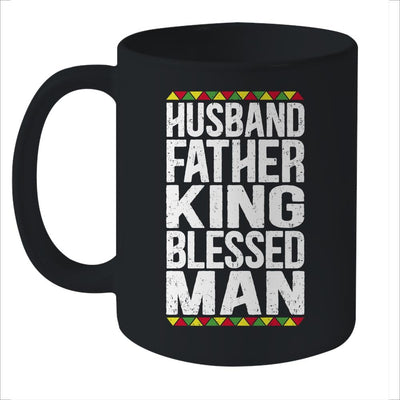 Husband Father King Blessed Man Black Pride Dad Gift Mug-Coffee Mug-Mug-Black