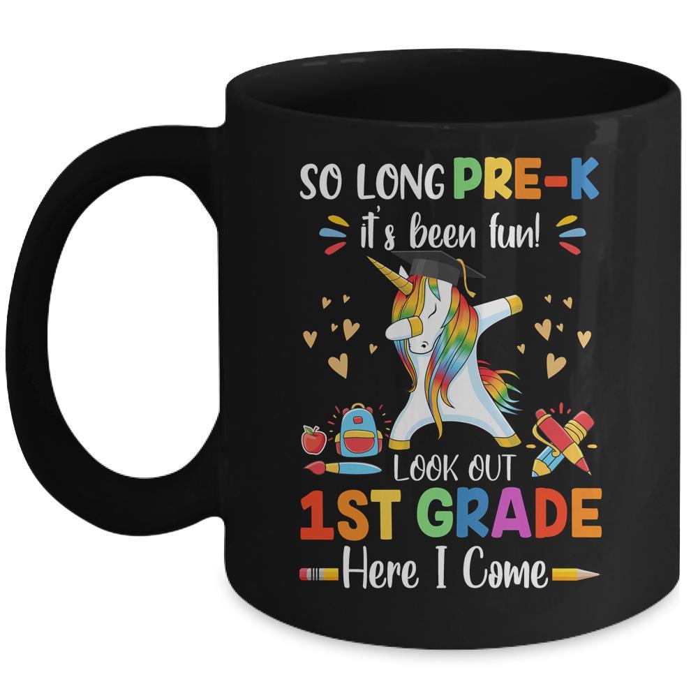 So Long Prek Kindergarten Here I Come Dabbing Unicorn Mug-Coffee Mug-Mug-Black