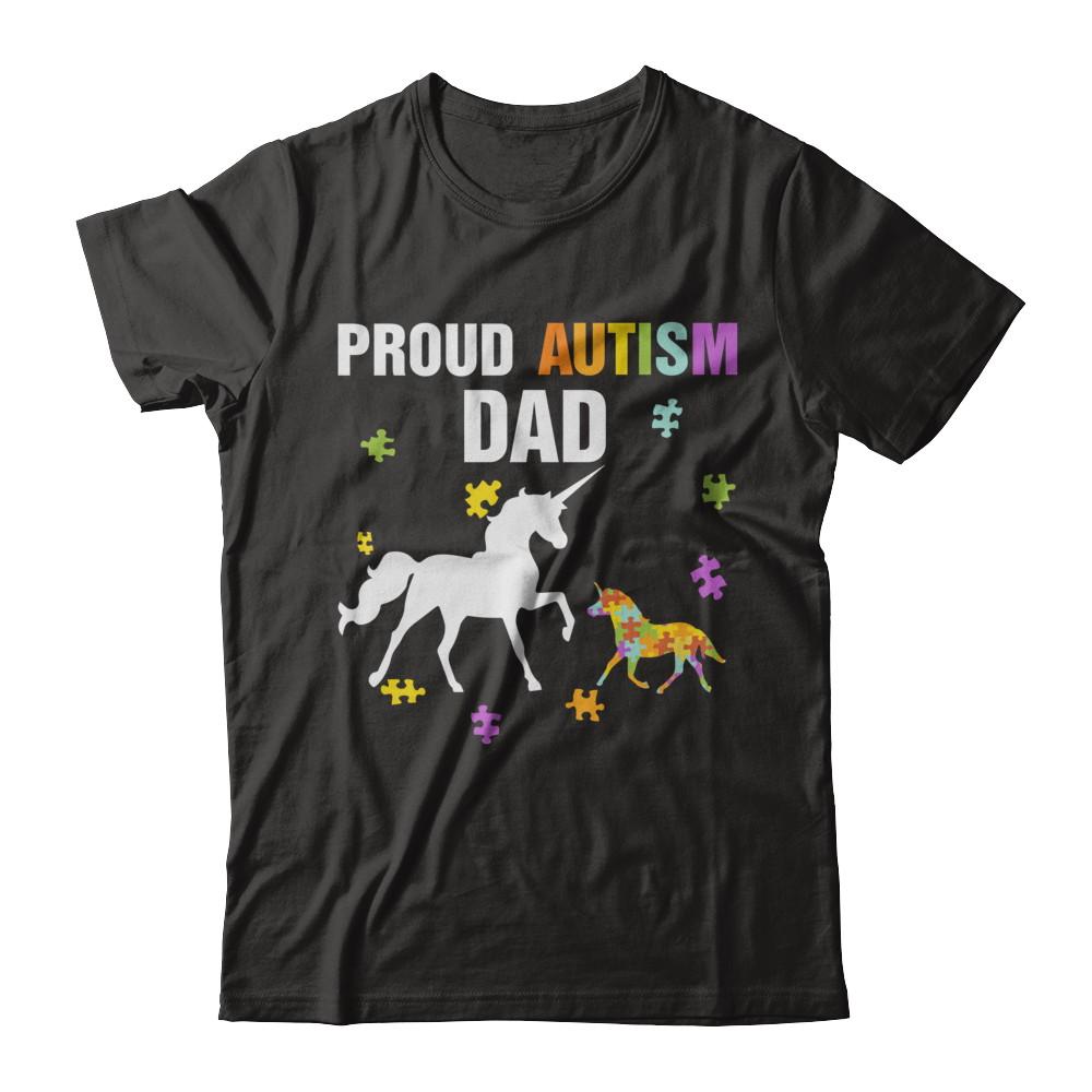 Proud Autism Dad Unicorn Autism Awareness-T-Shirt & Hoodie-