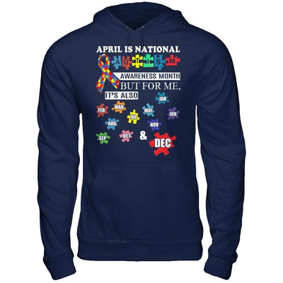 April Is National Autism Awareness Month-T-Shirt & Hoodie-Pullover Hoodie-Navy