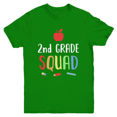 2nd Grade Squad Back To School Teacher Second Grade Youth-Youth Shirt-Youth T-Shirt-Irish Green