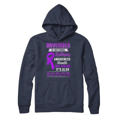 November Is National Epilepsy Awareness Month-T-Shirt & Hoodie-Pullover Hoodie-Navy