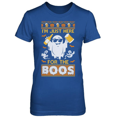 I'm Just Here For The Boos Halloween Ugly Sweater-T-Shirt & Hoodie-Women's T-Shirt-Royal