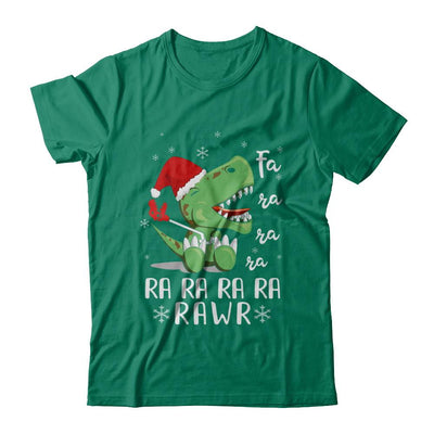 Funny Fa La La Fa Ra Rawr T-Rex Dinosaur Christmas-T-Shirt & Hoodie-Classic T-Shirt-Kelly Green