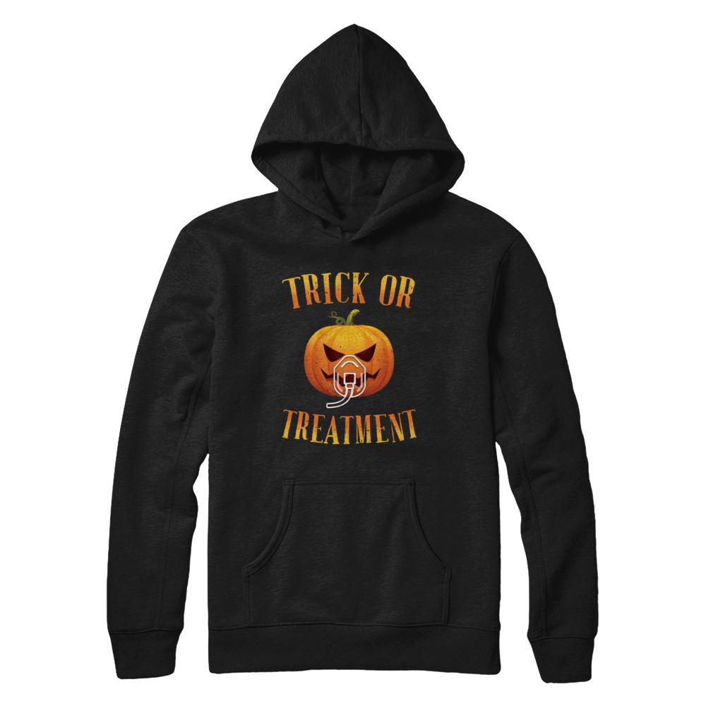 Trick Or Treatment Respiratory Therapist Nurse Halloween-T-Shirt & Hoodie-Pullover Hoodie-Black