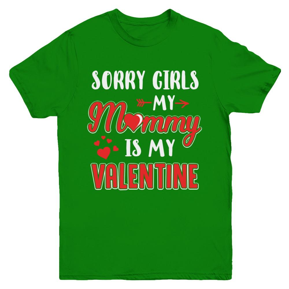 Funny Valentines Day Toddler Boy Mommy Is My Valentine Youth-Youth Shirt-Youth T-Shirt-Irish Green