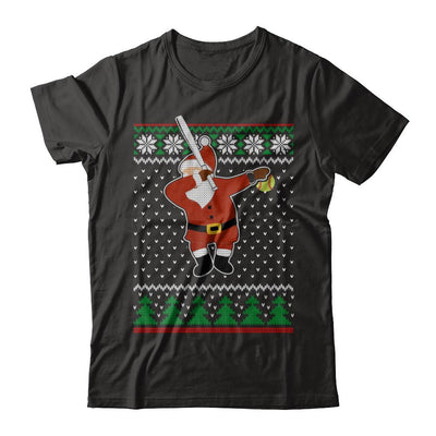 Dabbing Santa Softball Ugly Sweater Christmas-T-Shirt & Sweatshirt-Premium T-Shirt-Black