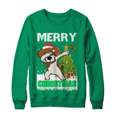 Cute Beagle Claus Merry Christmas Ugly Sweater-T-Shirt & Sweatshirt-Crewneck Sweatshirt-Irish Green