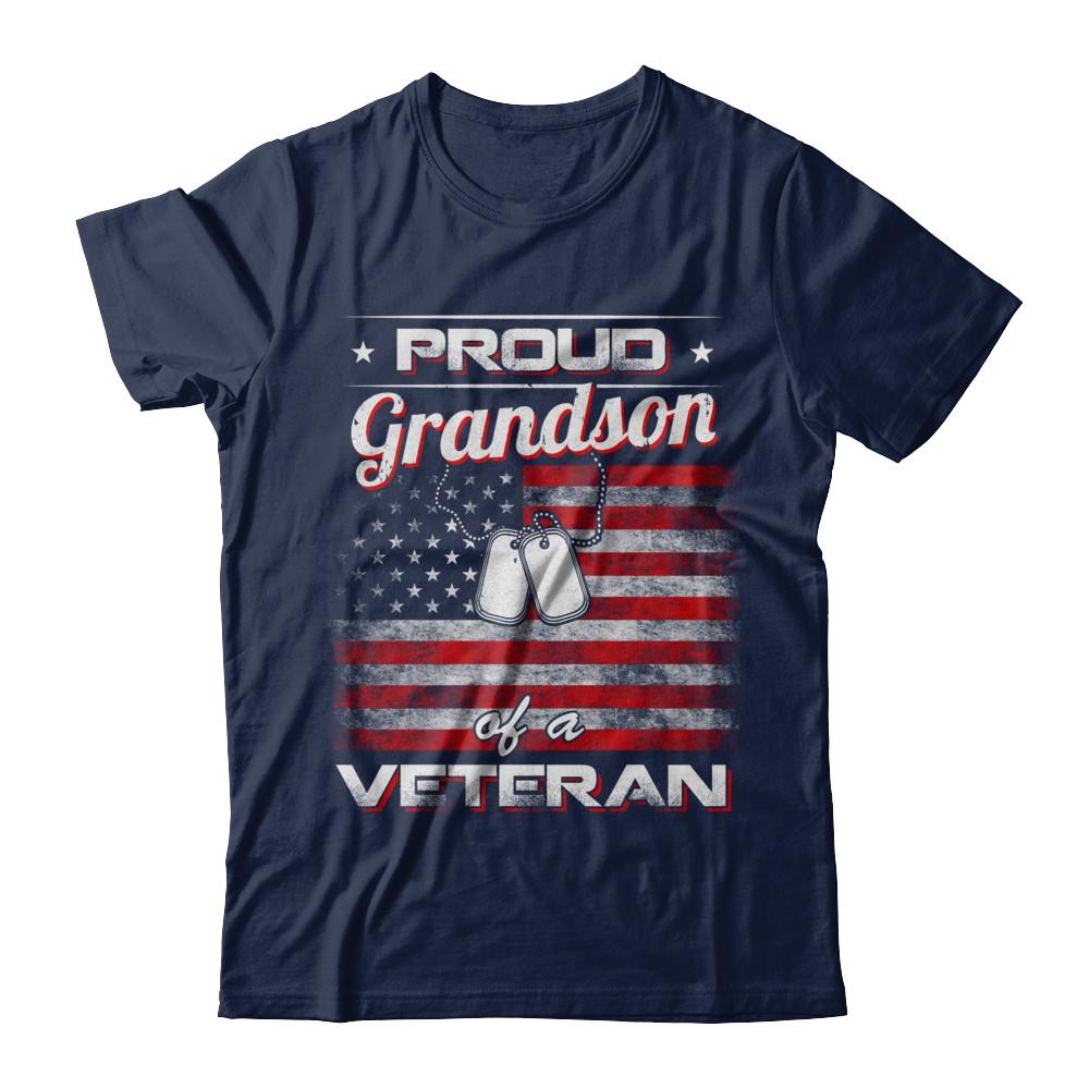 Proud Grandson Of A Veteran-T-Shirt & Hoodie-Classic T-Shirt-Navy
