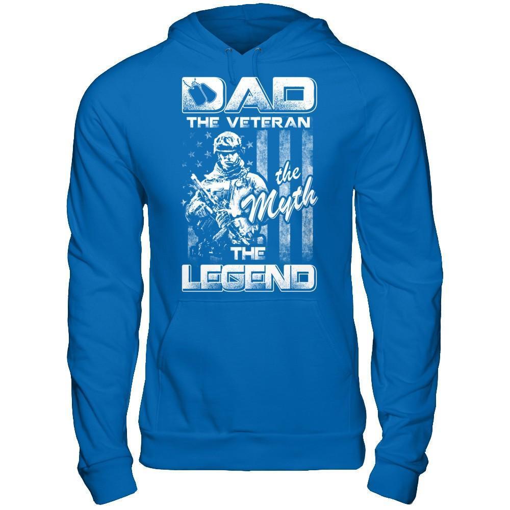 Dad The Veteran The Myth The Legend-T-Shirt & Hoodie-Pullover Hoodie-Royal