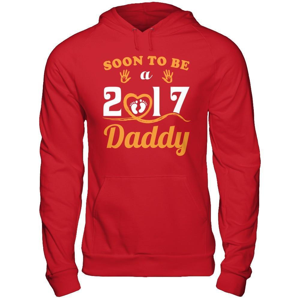 Soon To Be A Daddy Since 2017-T-Shirt & Hoodie-Pullover Hoodie-Red
