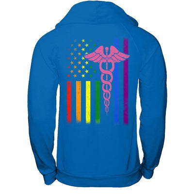 Nurse Rainbow Lgbt Flag Pride Lesbian Gay Super Stronger-T-Shirt & Hoodie-Pullover Hoodie-Royal