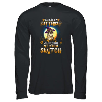 Buckle Up Buttercup Halloween Witch Boxer Costume-T-Shirt & Tank Top-Long Sleeve T-Shirt-Black