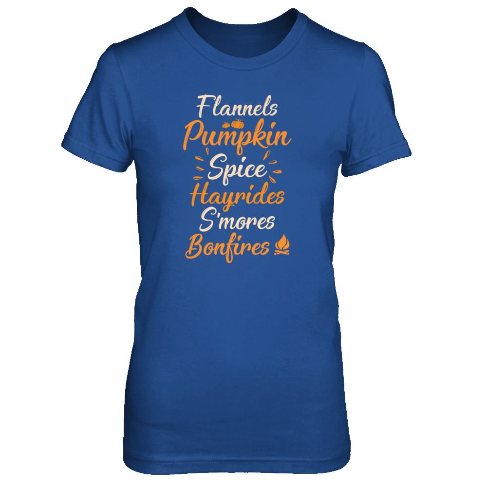 Flannels Pumpkin Spice Hayrides Autumn Gifts-T-Shirt & Tank Top-Women's T-Shirt-Royal
