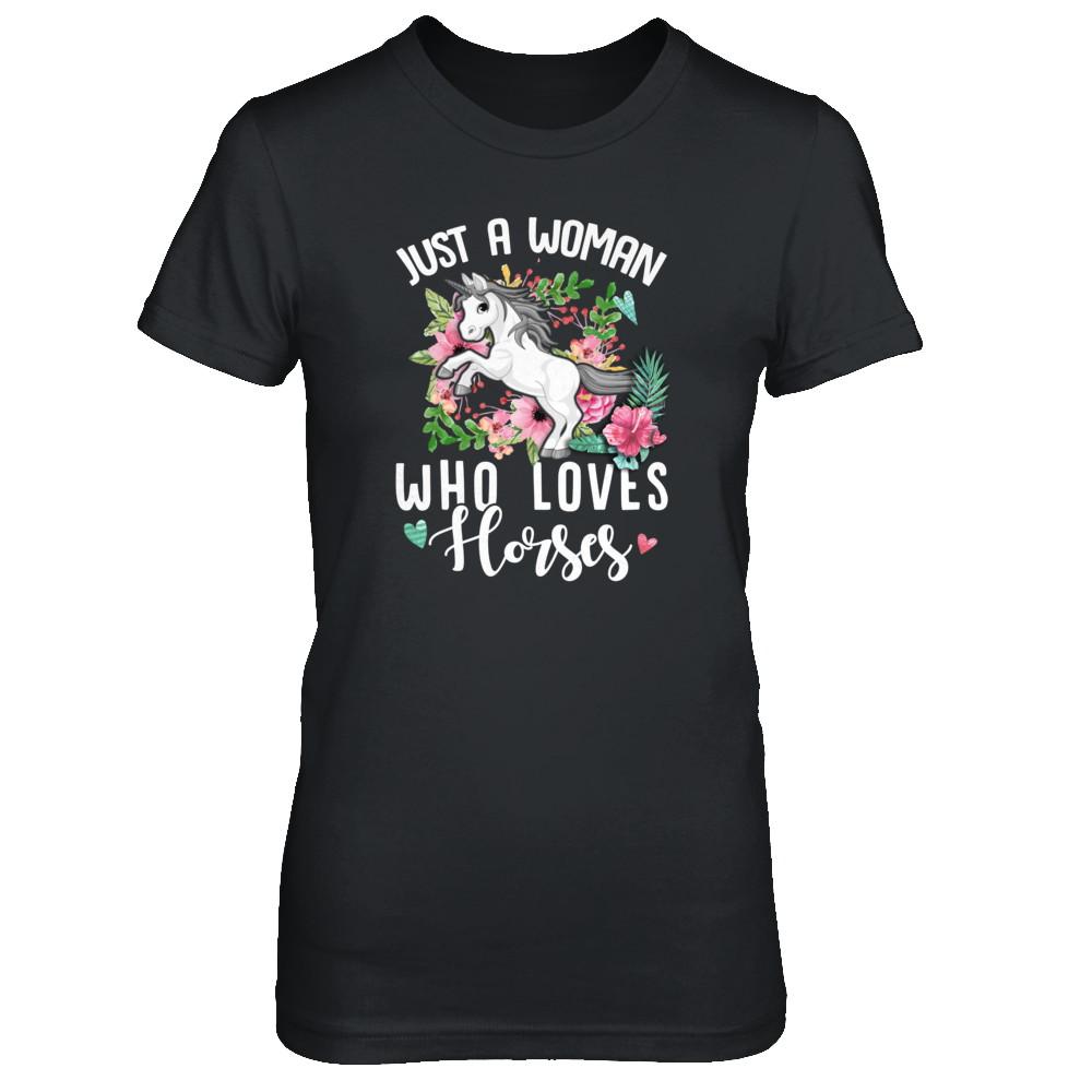Just A Woman Who Loves Goats-T-Shirt & Tank Top-Women's T-Shirt-Black