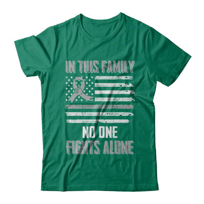 In This Family No One Fights Alone Brain Cancer-T-Shirt & Hoodie-Classic T-Shirt-Kelly Green