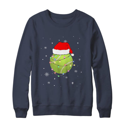 Santa Hat Tennis Christmas Gifts-T-Shirt & Sweatshirt-Crewneck Sweatshirt-Navy