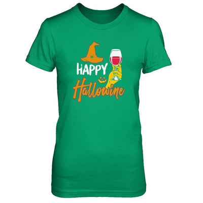 Halloween Happy Hallowine For Wine Lover-T-Shirt & Tank Top-Women's T-Shirt-Irish Green