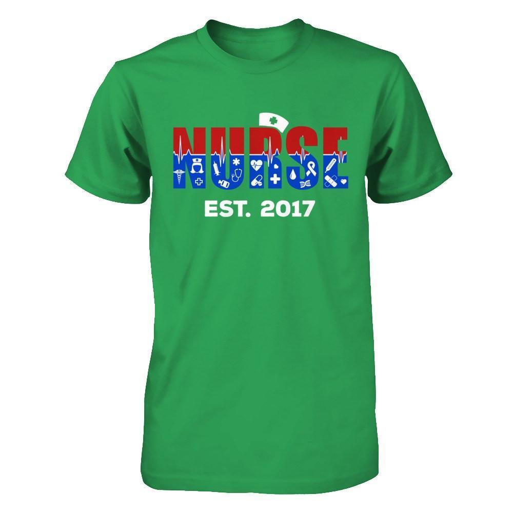 Nurses Est 2017 Graduation-T-Shirt & Hoodie-Premium T-Shirt-Kelly Green