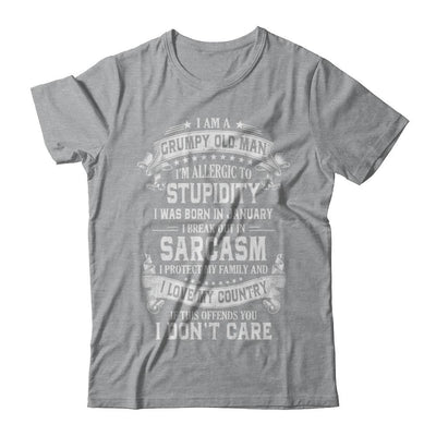 I Am A Grumpy Old Man I Was Born In January Birthday-T-Shirt & Hoodie-Classic T-Shirt-Sport Grey