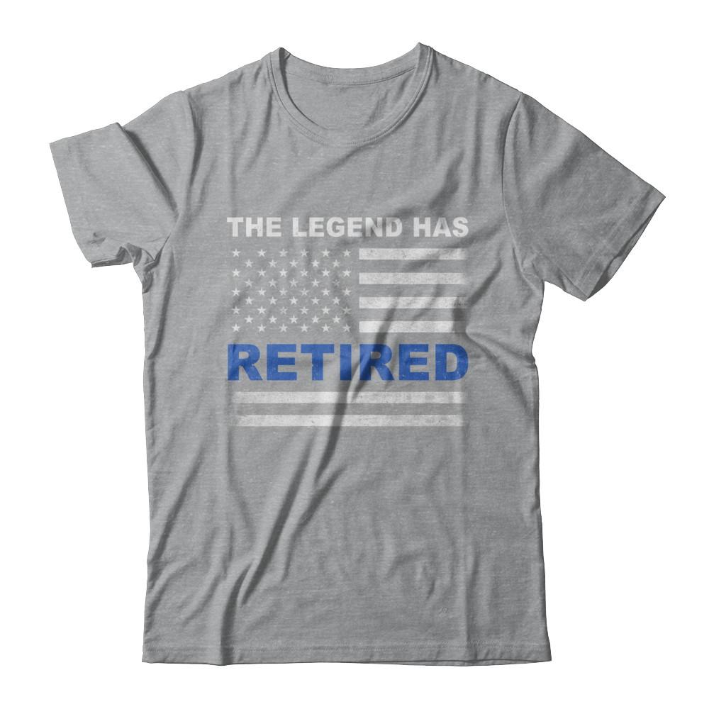 The Legend Has Retired Police Officer Retirement Gift-T-Shirt & Hoodie-Classic T-Shirt-Sport Grey