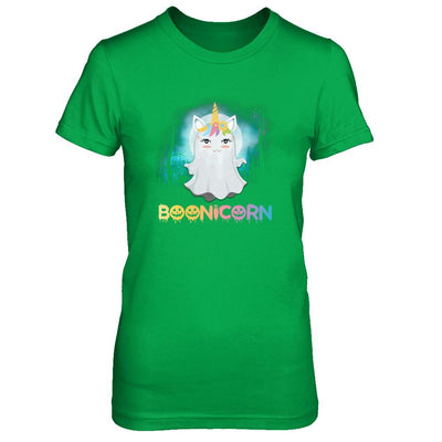 Boonicorn Ghost Unicorn Halloween Girls-T-Shirt & Tank Top-Women's T-Shirt-Irish Green