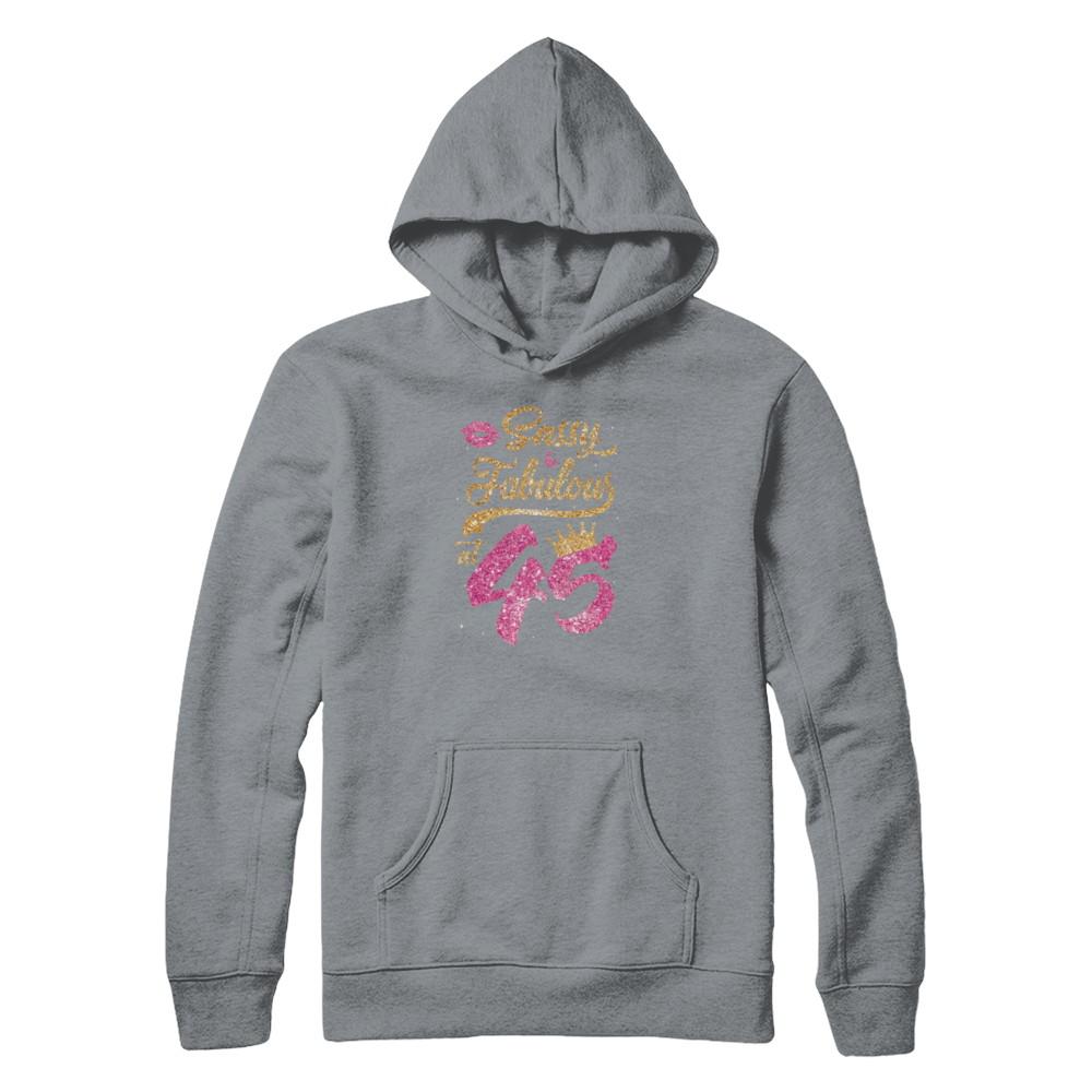 Sassy And Fabulous At 45th 1976 Birthday Gift-T-Shirt & Tank Top-Pullover Hoodie-Light Steel
